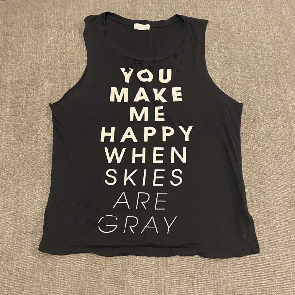 Black Distressed Sunshine Tank